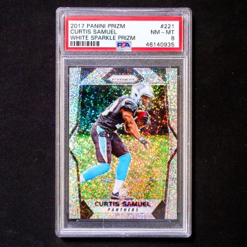 2017 Panini Prizm - Curtis Samuel - Rookie White Sparkle SSP PSA 8