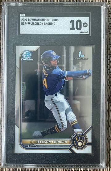 2022 Bowman Chrome Prospects Jackson Chourio SGC 10 Gem Mint #BCP79 1st