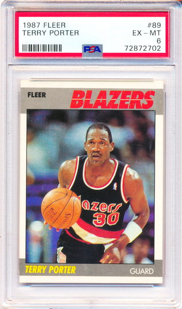 1987 Fleer #89 Terry Porter PSA 6 - JUST GRADED! NEW CASE!