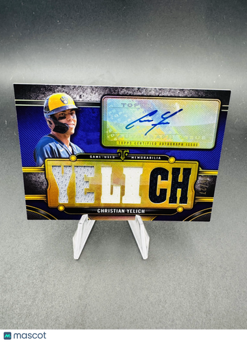 2024 Topps Triple Threads Christian Yelich #TTAR-CY4 /90 Game-Used Memorabilia Triple Threads Autograph Relic Card