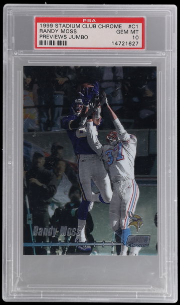 1999 Stadium Club Chrome Randy Moss Preview Jumbo PSA 10