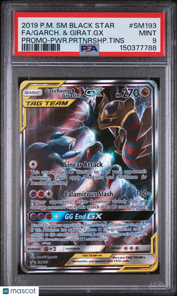 SM Promos Garchomp & Giratina GX Holo Black Star Promo PSA 9 #SM193