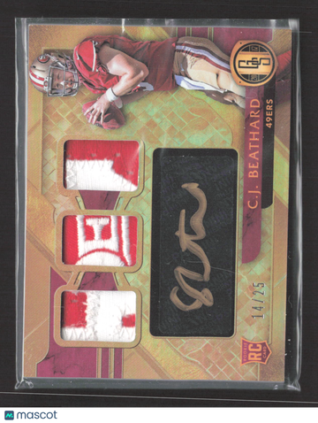 2017 Panini Gold Standard C.J. Beathard #293 /25 Triple Patch Memorabilia
