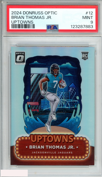 2024 PANINI DONRUSS OPTIC UPTOWNS BRIAN THOMAS JR #12 ROOKIE RC PSA 9 MINT