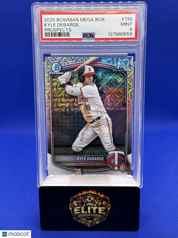 2025 Bowman Kyle DeBarge #BCP-139 Chrome Prospects Mega Refractor PSA 9