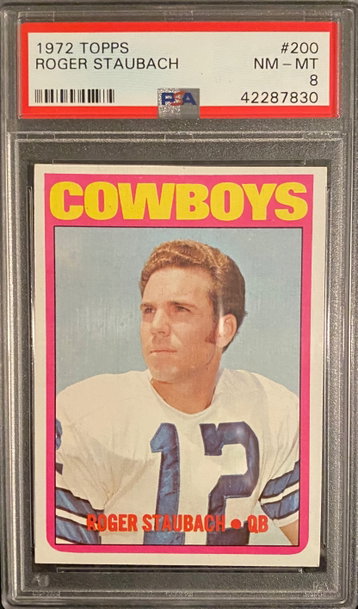 1972 Topps #200 Roger Staubach PSA 8 RC