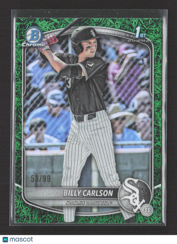 2025 Bowman Chrome Billy Carlson #BDC-10 Green Grass Refractor /99 1st Bowman