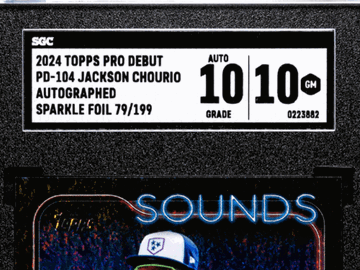 2024 Topps Pro Debut Jackson Chourio #PD-104 Autograph Sparkle Foil SGC 10 Auto 10