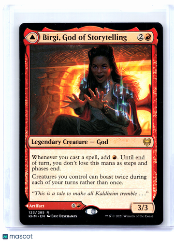 Kaldheim Birgi, God of Storytelling // Harnfel, Horn of Bounty Nonfoil Rare #123