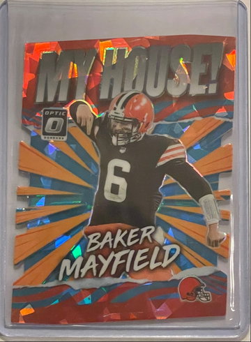2021 Donruss Optic Baker Mayfield MY HOUSE diecut 08/15! Case hit