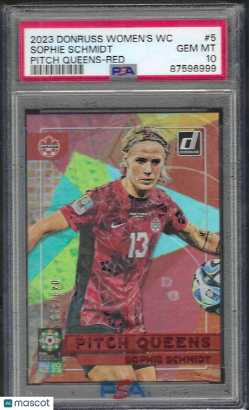 2023 Panini Donruss FIFA Women's World Cup Pitch Queens Sophie Schmidt #5 Red PSA 10