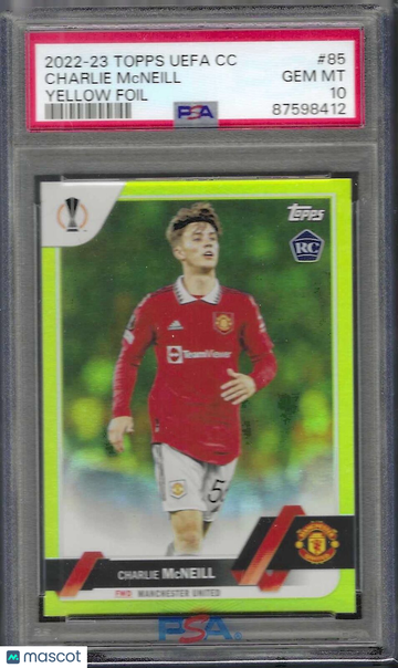 2022 Topps UEFA Club Competitions Charlie Mcneill #85 Yellow Foil PSA 10