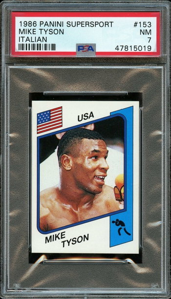 MIKE TYSON PANINI ITALIAN RC PSA 7
