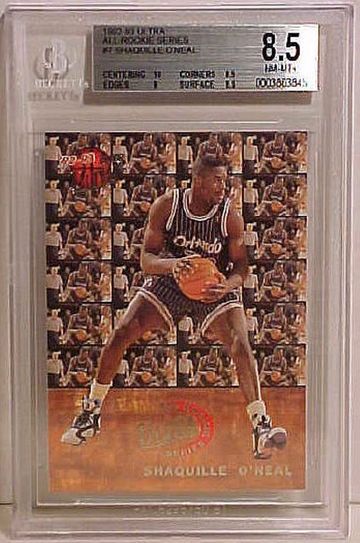 1992-93 ULTRA ALL ROOKIE SERIES #7 SHAQUILLE O'NEAL ROOKIE BGS 8.5 NM-MT+