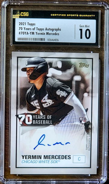 2021 SP YERMIN MERCEDES Topps 70 Years Auto CSG 10 POP 2 Rookie #70YA-YM