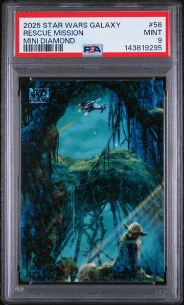 2025 Topps Chrome Star Wars Galaxy Mini Diamond Rescue Mission #56 PSA 9