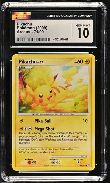 2009 Pokémon Platinum Arceus Pikachu #71/99 CGC 10