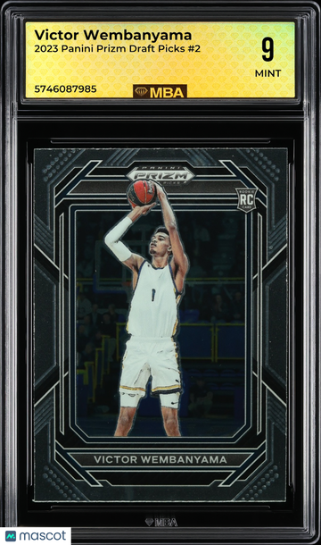 2023 Panini Prizm Draft Picks Victor Wembanyama #2 RC MBA 9