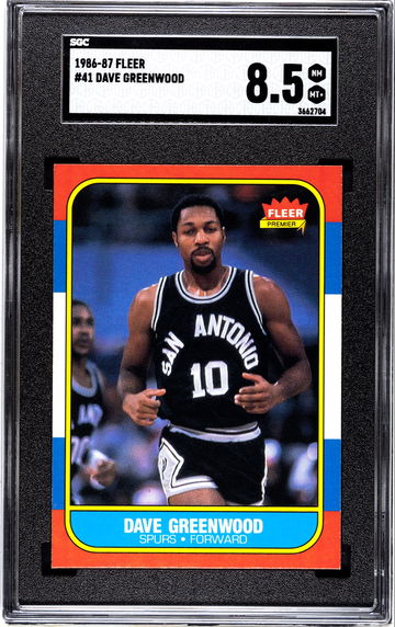 1986 - 87 Fleer Basketball Card #41 Dave Greenwood - Graded SGC 8.5 NM MT+