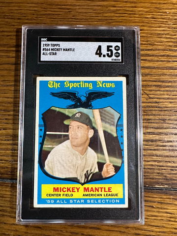 1959 Topps Mickey Mantle All-Star #564 SGC 4.5 Yankees HIGH END