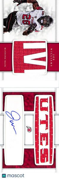 2017 Panini National Treasures Collegiate Joe Williams #24 /35 Autograph Memorabilia
