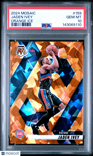2024 Panini Mosaic Jaden Ivey #159 Orange Ice PSA 10