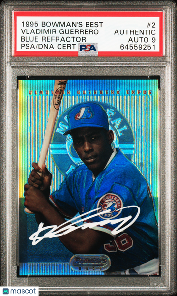 1995 Bowman's Best Vladimir Guerrero #2 Blue Refractor PSA A Auto 9