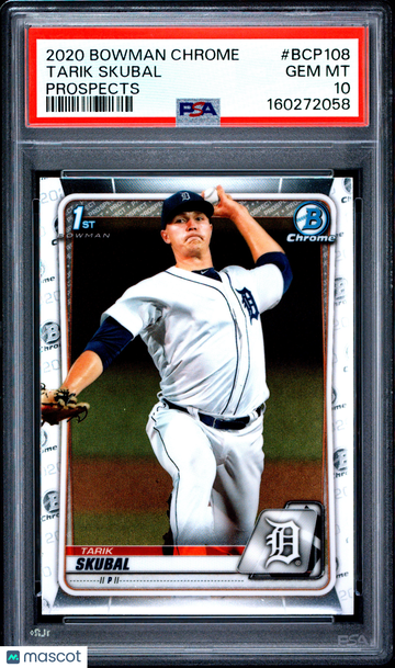 Tarik Skubal 2020 Bowman Chrome Prospects 1st Bowman Parallel/Variety Rookie PSA 10 #BCP108