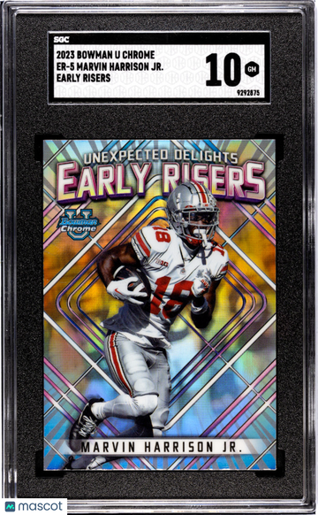 2023 Bowman University Chrome Marvin Harrison JR. Marvin Harrison #ER-5 Early Risers Rookie SGC 10