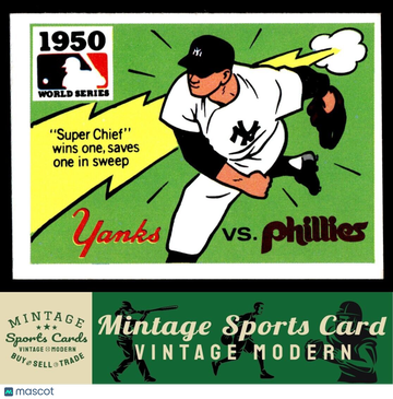 1971 Fleer World Series (Black Backs) 1950 - Yankees vs. Phillies - Allie Reynolds #48 Lauglin Laughlin