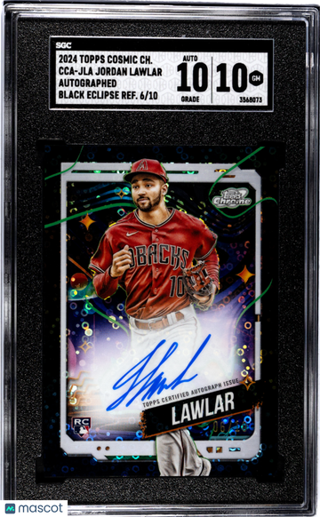 2024 Topps Cosmic Chrome Jordan Lawlar #CCA-JLA Autograph Black Eclipse Refractor SGC 10 Auto 10