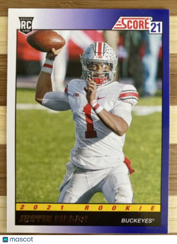 🔥2021 Panini Score Justin Fields Rookie RC THROWBACK No. TB2 Buckeyes Bears