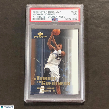 2003 Upper Deck MVP A Tribute To Greatness Michael Jordan #MJ4 A Tribute To Greatness PSA 7