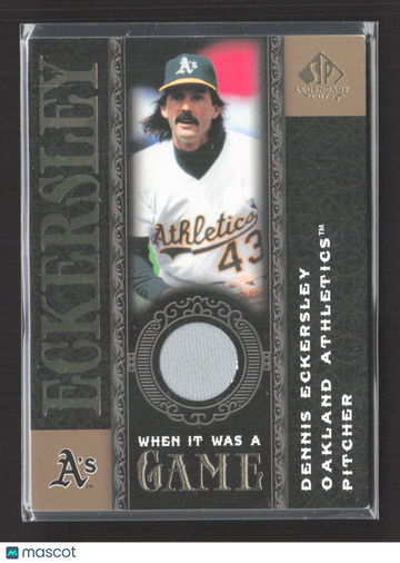 2007 Upper Deck SP Legendary Cuts When It Was A Game Dennis Eckersley #WG-DE Game-Used Jersey