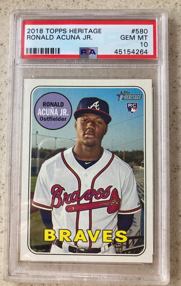 Ronald Acuna Jr. Topps Heritage RC PSA 10