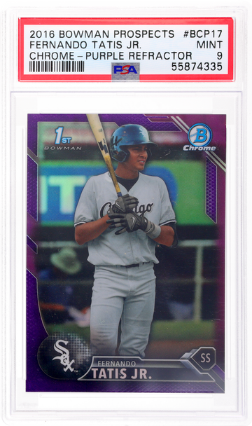 2016 Bowman Chrome #BCP17 Fernando Tatis Jr. Prospect Purple Refractor /250 PSA 9