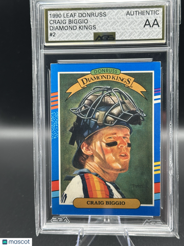 1990 Leaf Donruss Diamond Kings Craig Biggio #2 AGS 10