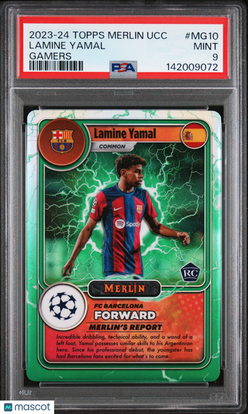 2023-24 Topps Merlin UEFA Club Competitions Merlin's Gamers Lamine Yamal #MG10 PSA 9