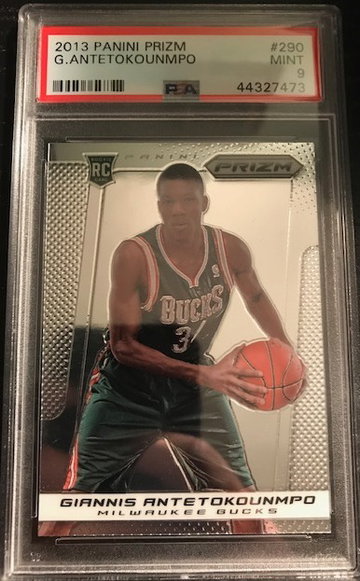 Giannis Antetokounmpo 2013 panini prizm rookie psa 9
