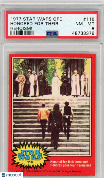 1977 O-Pee-Chee Star Wars Honored For Their #116 Heroism! PSA 8