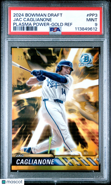 2024 Bowman Draft Plasma Power Jac Caglianone #PP3 Gold Ref /50 PSA 9