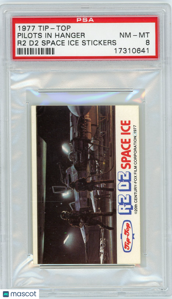 1977 Tip-Top R2 D2 Space Ice Stickers Pilots In Hanger PSA 8