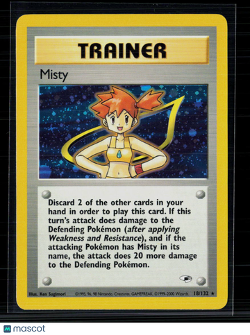 2000 Gym Heroes Misty Holo Rare #18/132