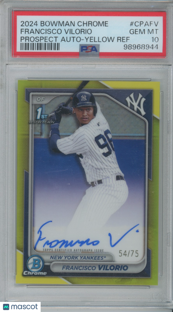2024 Bowman Francisco Vilorio #34/75 Chrome Rookie PSA 10