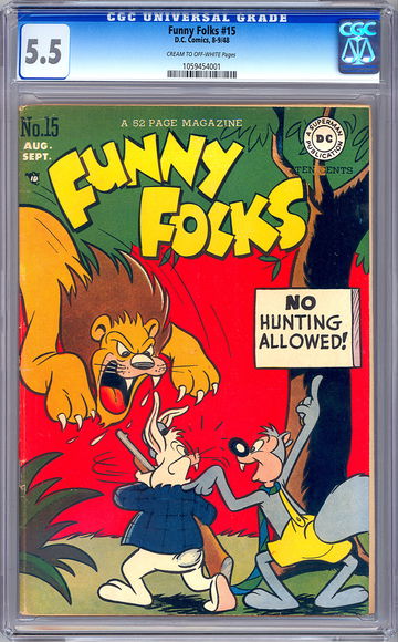 FUNNY FOLKS 15 CGC 5.5 GOLDEN AGE LOONEY TUNES DISNEYESQUE CARTOON SERIES 1948