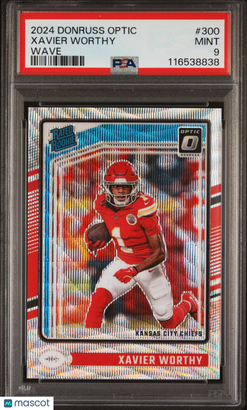 2024 Panini Donruss Optic Xavier Worthy #300 Wave PSA 9