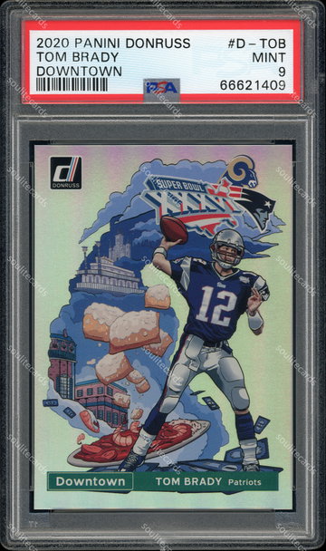 2020 TOM BRADY PANINI DONRUSS DOWNTOWN D-TOB PSA 9