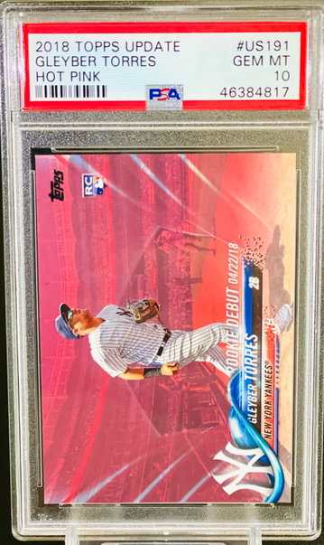 2018 Gleyber Torres Mothers Day /50 PSA 10 Hot Pink POP 4