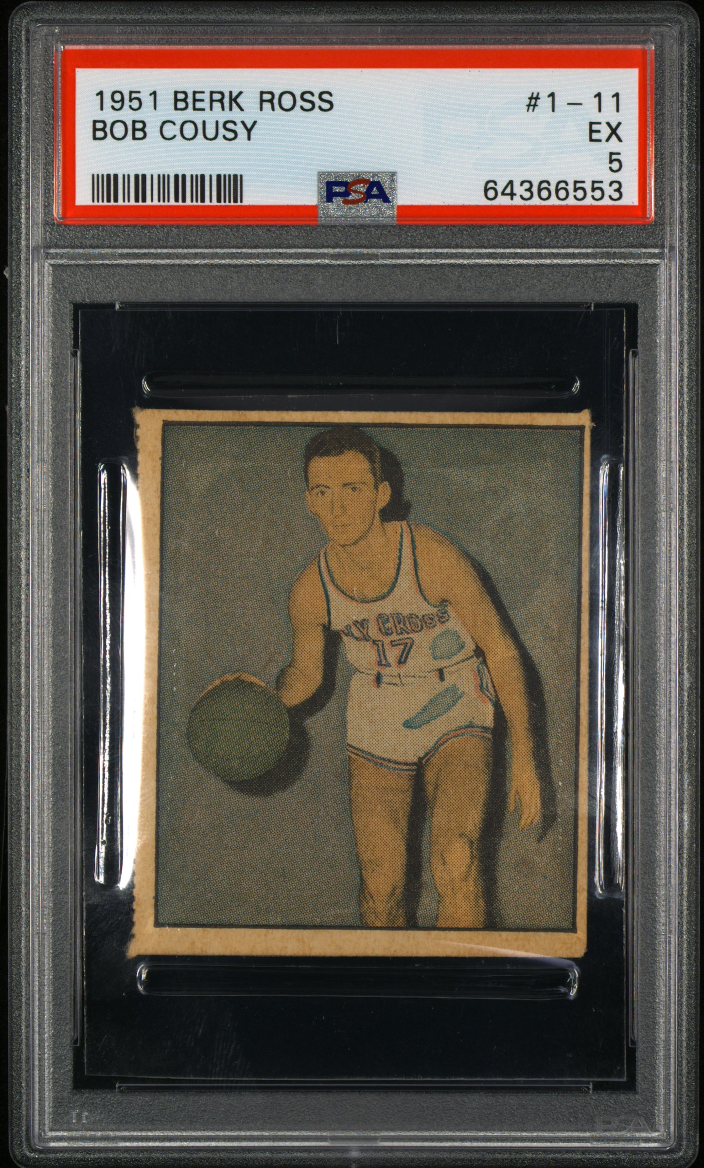 1951 Berk Ross Bob Cousy ROOKIE  #1-11 PSA 5 EX