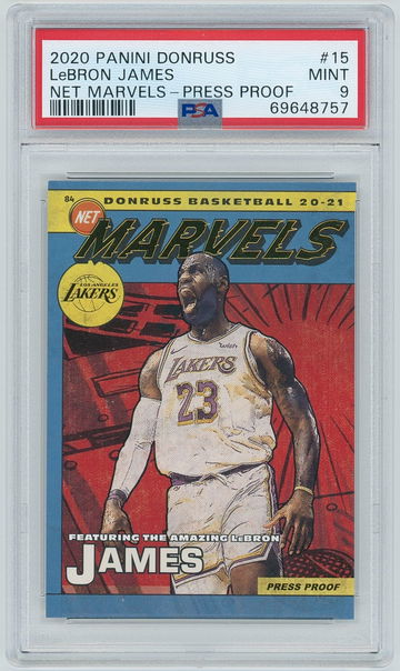 2020 Panini Donruss #15 LeBron James - Net Marvels - Press Proof SP | PSA 9